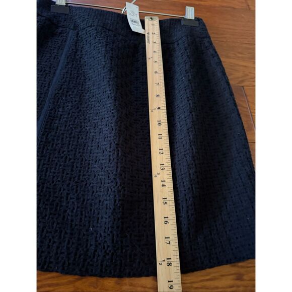 NWT LOFT Black Wool Blend Textured Mini Skirt – Lined, Classic A-Line SZ 0 - Picture 5 of 9